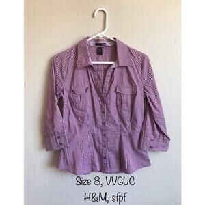 H&M Striped Button Up Blouse